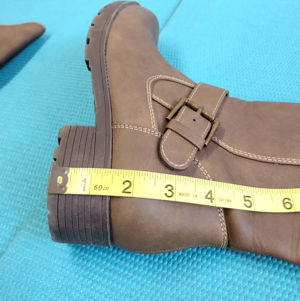 Sonoma Women's Knee High Boots Side Zip Low Heel Brown 6.5
